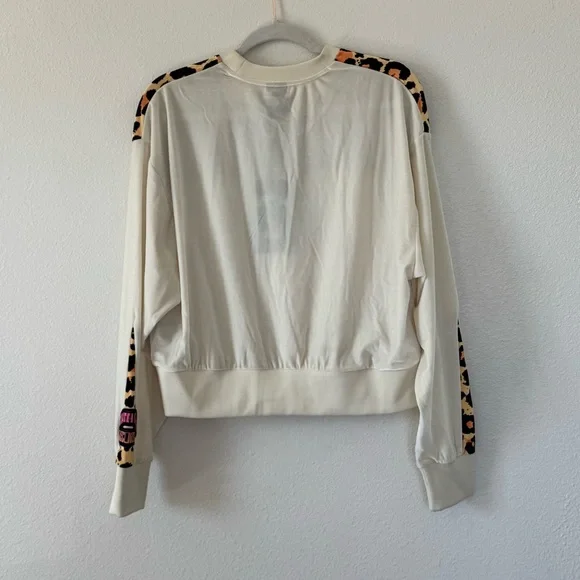 Death Row Records Cropped Leopard Velour Crewneck Sweatshirt Dr Bombay M NEW - Picture 5 of 12